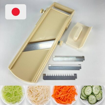 SOONEAR Mandoline Slicer Horizon Slide 76 Bowl Fit Round Edge Japanese Professional Quality Blade Stainless Steel Blade